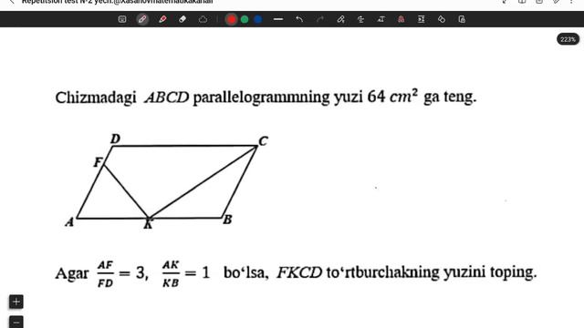 Attestatsiya 2024 Repetitsion Test Yechimlari. @Xasanovmatematikakanali