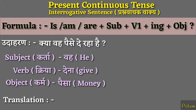 Present Continuous Tense, Interrogative Sentence, Part - 7 (In Hindi) смотреть онлайн