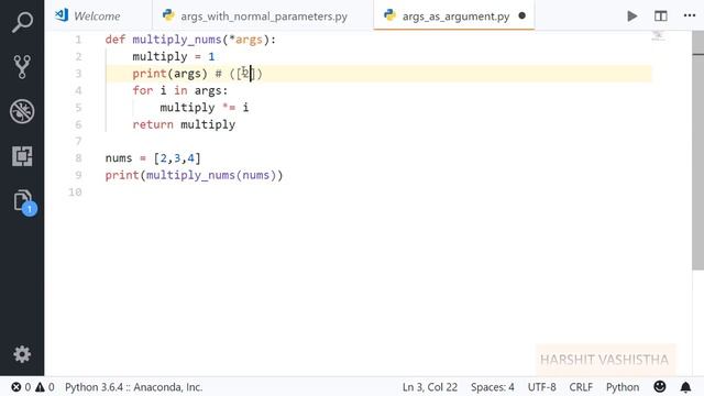 Args as argument : Python tutorial 142 смотреть онлайн