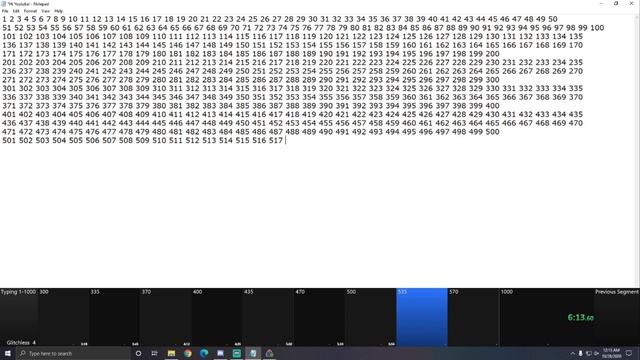 SPEEDRUN: Typing Numbers 1-1000 (epic)