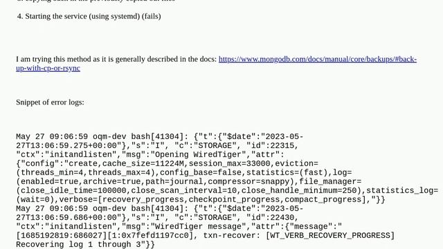 Mongodb data files corrupted when copied in смотреть онлайн