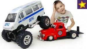 Машинки Газель ДПС с огромными колесами Делаем Монстр Трак из Газели Cars Toys Video