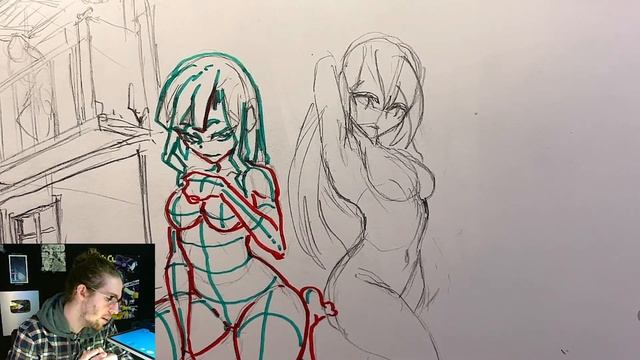 Anatomy Drawing Practice & Manga Inking | Anime Manga Sketch