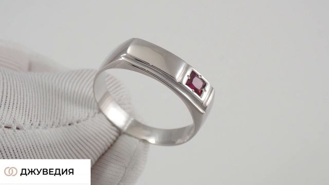 Перстень Мужской с Красным фианитом, Артикул КМ-267, серебро 925 пробы смотреть онлайн