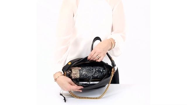 Сумка-мешок женская черная кожаная JCCS 2076 смотреть онлайн