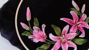 Вышивка лентами. ШИКАРНЫЕ ЛИЛИИ быстро и просто! Подробный мастер класс