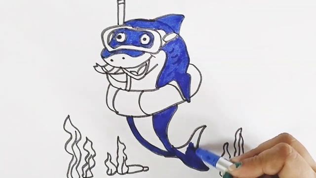 How To Draw Daddy Shark #drawing #easydrawing #colors #cute #kid #kids #babyshark #draw #preschool
