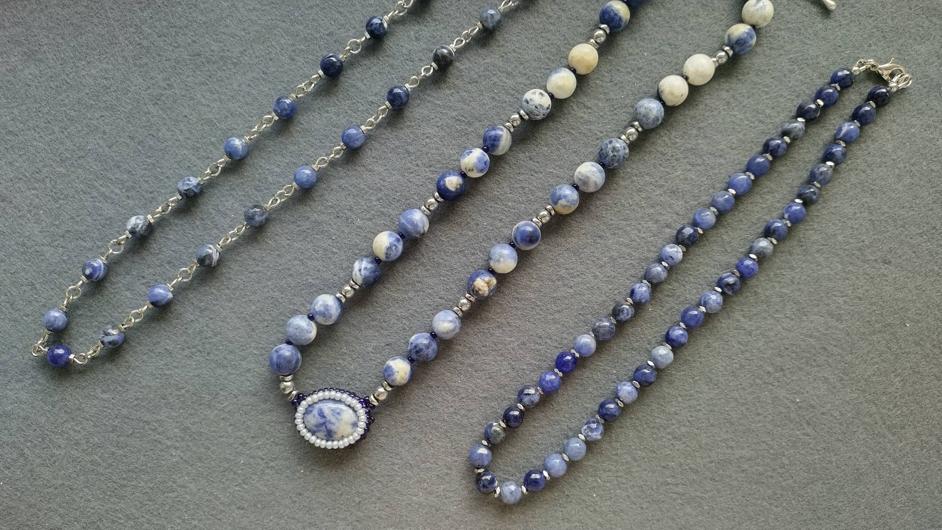 Украшения из содалита. Ручная работа