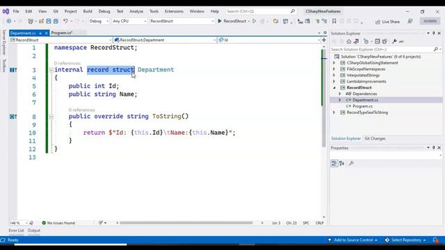 .Net 6 | Part 2 | C# 10 - New features series | C# Record struct смотреть онлайн