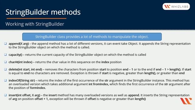 String Builder in Java | Advanced Java Course | Whizlabs смотреть онлайн