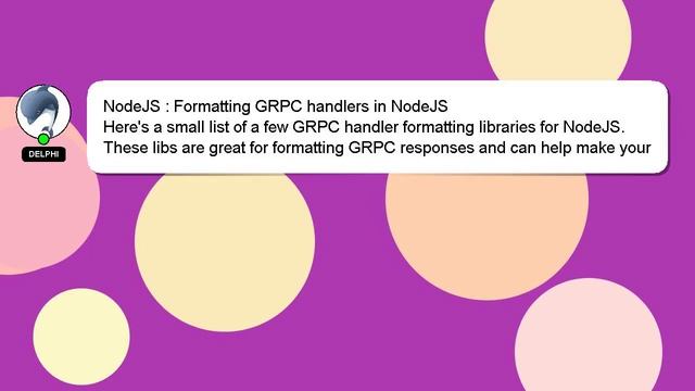 NodeJS : Formatting GRPC handlers in NodeJS смотреть онлайн