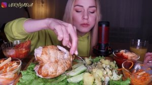 EATING | Курица гриль, картофель, закуски| Grilled chicken не MUKBANG