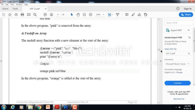 WAP on array functions in perl language смотреть онлайн