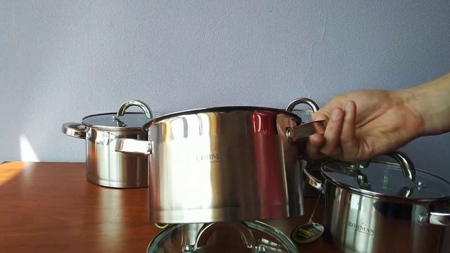 Bohmann BH 007-10 - набор кастрюль с ровными прямыми крышками видео обзор смотреть онлайн