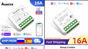 ⚡Мини WiFi переключатель Aubess Tuya 16 А Mini WiFi switch