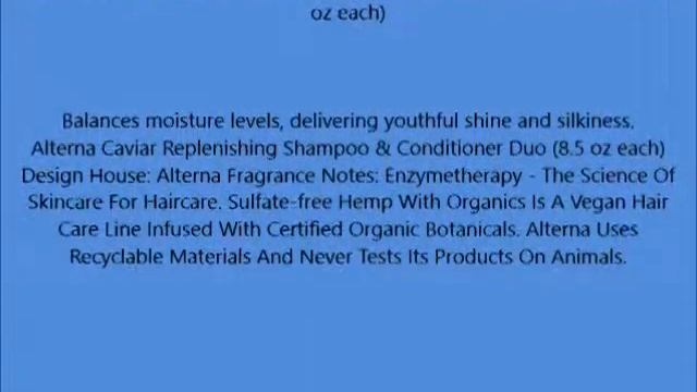 Alterna Caviar Replenishing Moisture Shampoo & Conditioner Duo 8 5 oz each смотреть онлайн