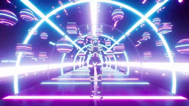 Ai Walking Through Neon Light Tunnel Background - Live Wallpaper Windows 11 - Motion 4k Screensaver