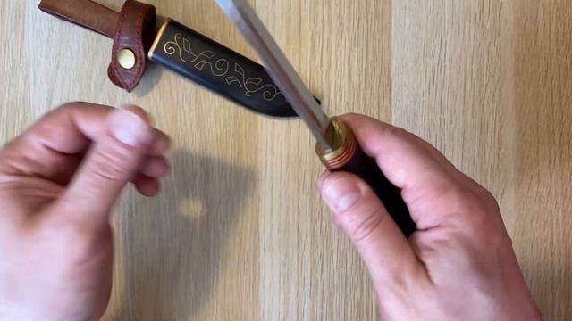 нож финского типа, всечка латунь смотреть онлайн