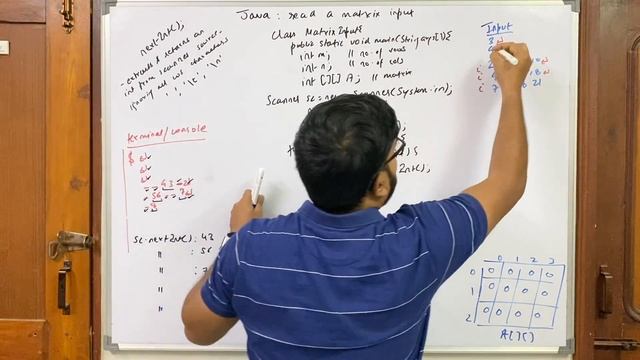 Java program to read matrix input of integers using nextInt of Scanner смотреть онлайн