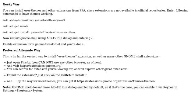 Ubuntu: Can't enable GNOME Shell user theme extension смотреть онлайн