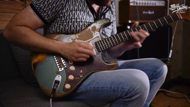 Fender CS LTD 1961 Roasted Strat Super Heavy Relic Sherwood Green over Sunburst - Gear Demo смотреть онлайн