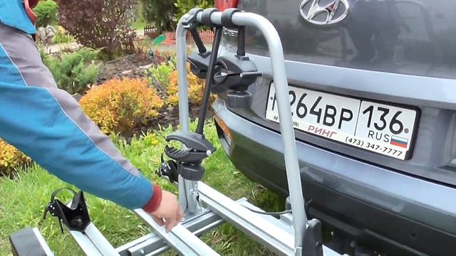 Велокрепление для перевозки 3 х велосипедов на фаркопе AMOS Giro 3 Воронеж Авто смотреть онлайн