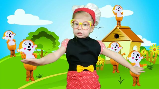 Пять обезьянок прыгали в кроватке | Детские песенки от Паолушки смотреть онлайн