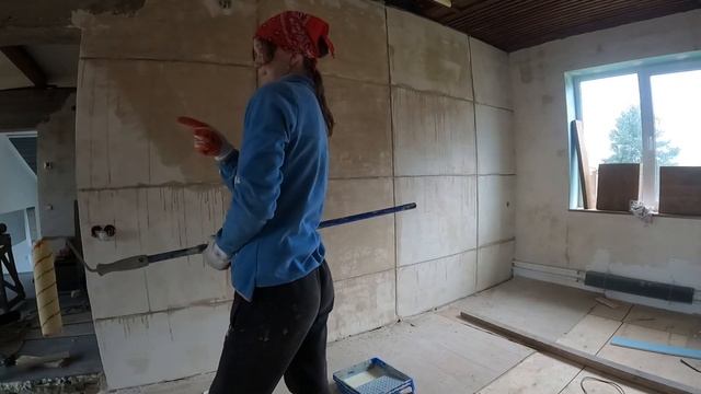 Декоративная штукатурка АРТ БЕТОН на стене из газоблока смотреть онлайн