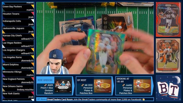 BreakTraders Break #409 - Prizm Hobby Football 1-Box Division Random - 3/6/2021 смотреть онлайн