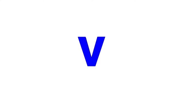 Alphabet V 3D rotation Lottie JSON animation смотреть онлайн
