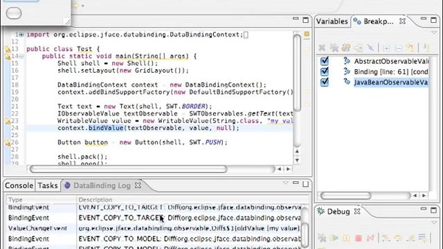 View JFace databinding events in the Eclipse debugger смотреть онлайн