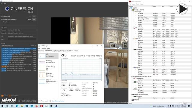 CPU Intel Core i3 10100 Cinebench R15 R20 R23 смотреть онлайн