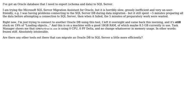 Databases: Alternative tools to export Oracle database to SQL Server? смотреть онлайн
