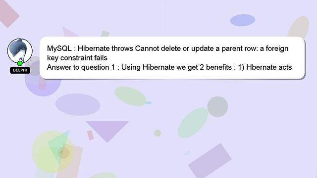 MySQL : Hibernate throws Cannot delete or update a parent row: a foreign key constraint fails смотреть онлайн