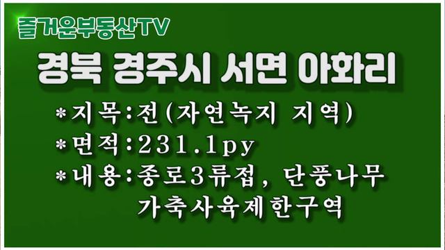 1374 경북 경주시 서면 아화리 ,위치최고 토지 급매, 231py смотреть онлайн