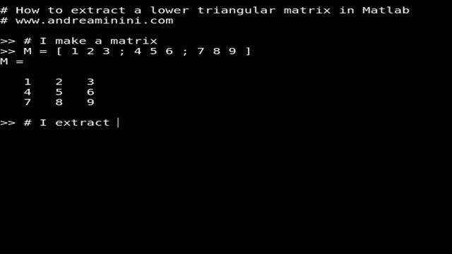 How to extract a lower triangular matrix in Matlab смотреть онлайн