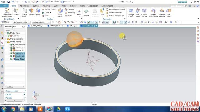 NX CAD # tutorial 6.4 #Ball bearing смотреть онлайн