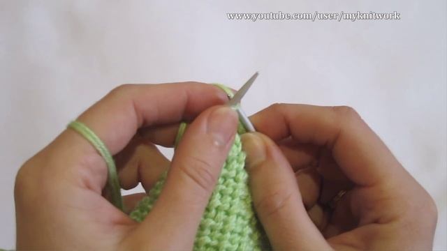 Пышный узор со снятыми петлями. Вязание спицами. смотреть онлайн