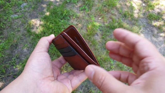 Кошелек - кардхолдер из кожи Pueblo. Ручная работа. Handmade card wallet. смотреть онлайн