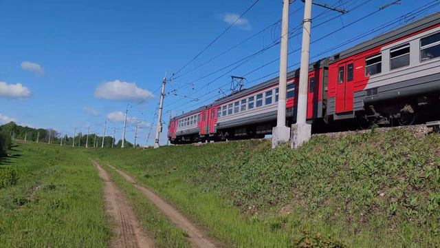 Железная дорога. Электричка ЭД4М-0125 №6004 Александров-Ярославль. смотреть онлайн