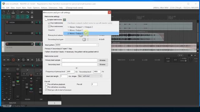 Routing The Metronome In Reaper смотреть онлайн