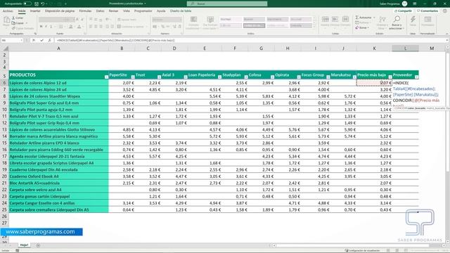 Encuentra el PRECIO MÁS BAJO entre tus PROVEEDORES en Excel смотреть онлайн