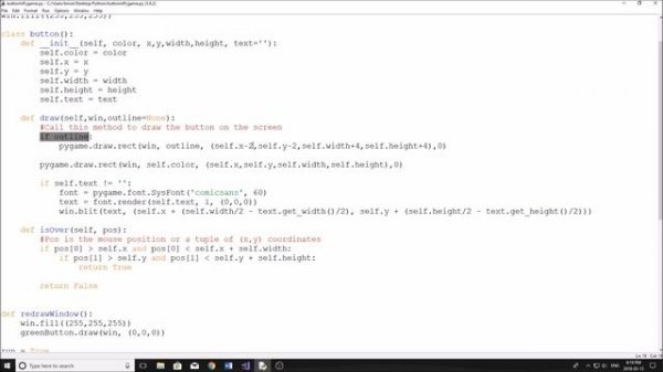 How to Create a Button in Pygame [CODE IN DESCRIPTION]