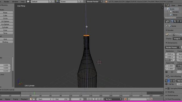 Как сделать бутылку в Blender смотреть онлайн