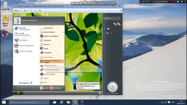 Installing Windows Media Player 11 on Longhorn 4074 смотреть онлайн