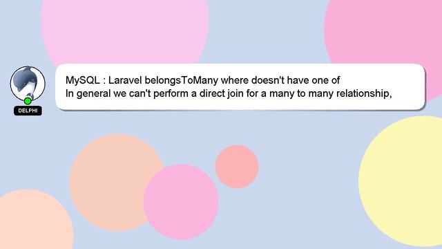 MySQL : Laravel belongsToMany where doesn't have one of смотреть онлайн