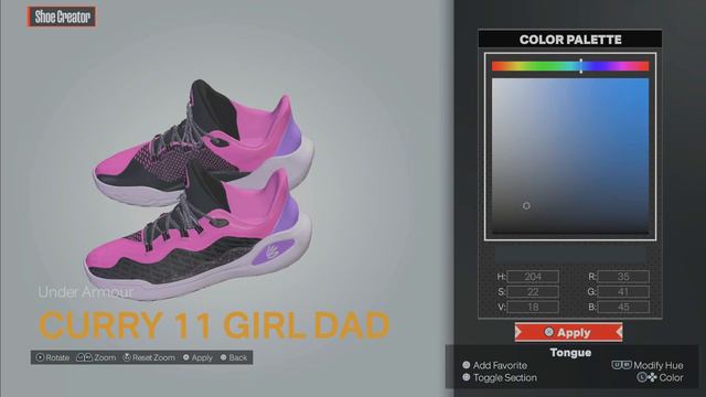 NBA 2K24 New Gen Shoe Creator Under Armour Curry 11 Girl Dad смотреть онлайн