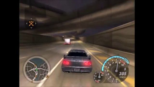 Skyline (R34) highway setting NFS Underground 2 смотреть онлайн
