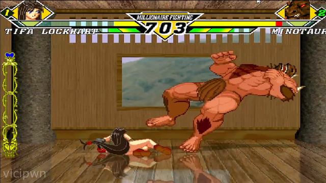 Tifa Lockhart Finds Herself In A Minotaur MUGEN Predicament | Tifa Vs Minotaur