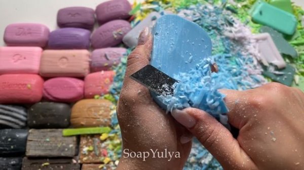 ASMR cutting 60 soap vertical strips